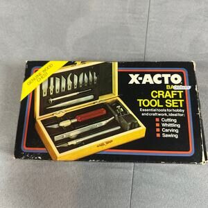 NEW X-Acto Basic Craft Tool Set Genuine Wood Chest Vintage 1989